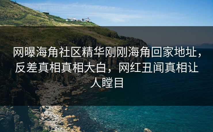 网曝海角社区精华刚刚海角回家地址，反差真相真相大白，网红丑闻真相让人瞠目