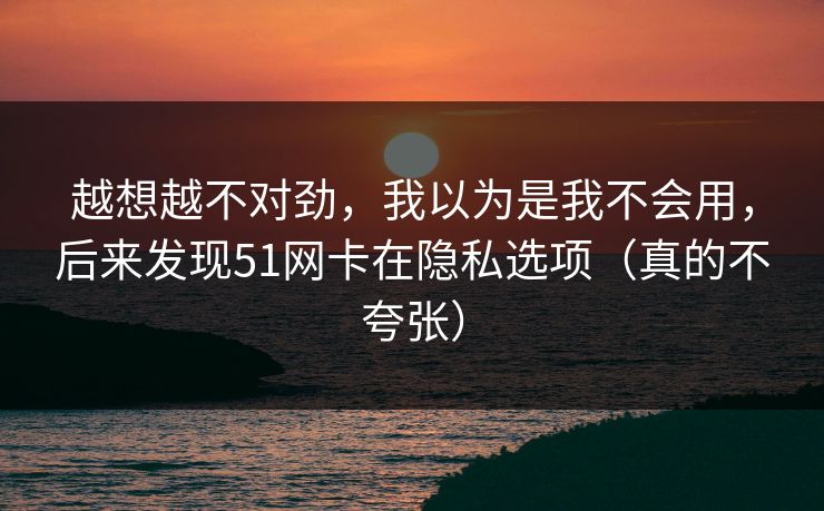 越想越不对劲，我以为是我不会用，后来发现51网卡在隐私选项（真的不夸张）